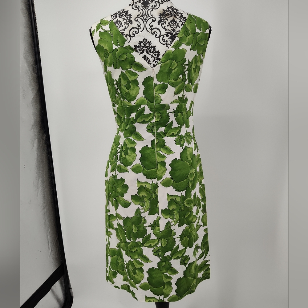 Donna Ricco Vintage Green Floral Sleeveless Midi Dress Size Women's 12P - Picture 2 of 6